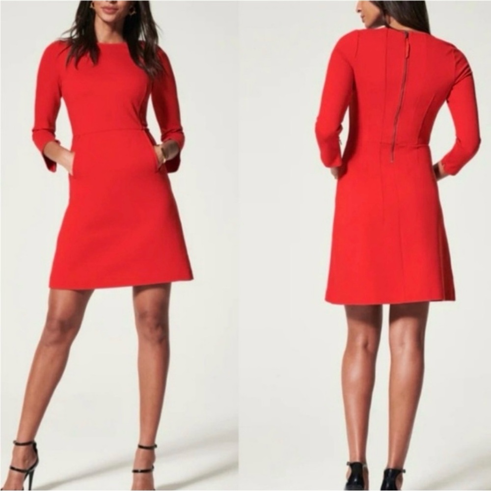 J Crew  A-line Coral  Dress size 4 VGUC - 3/4 Bell Sleeves and fully lin…